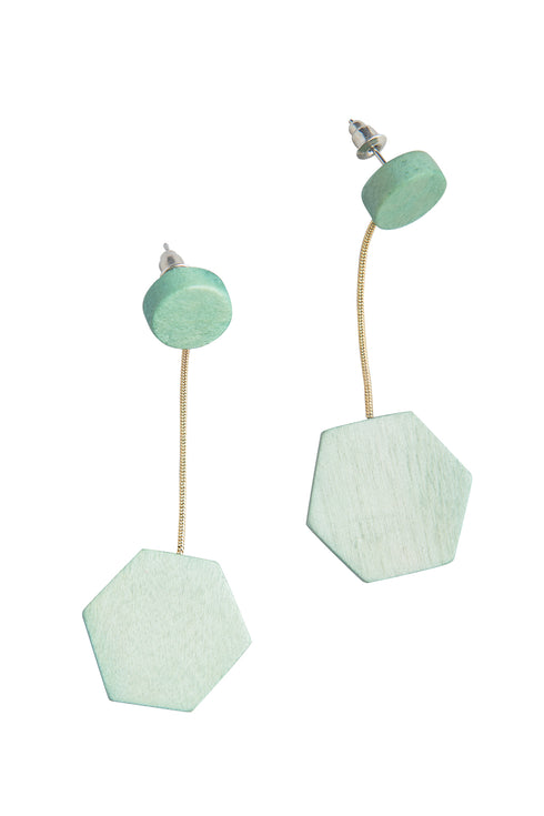 Orecchini geometrici in legno Lidia